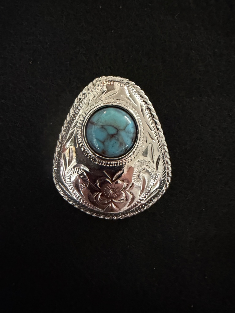 Vintage western turquoise bolo tie clasp